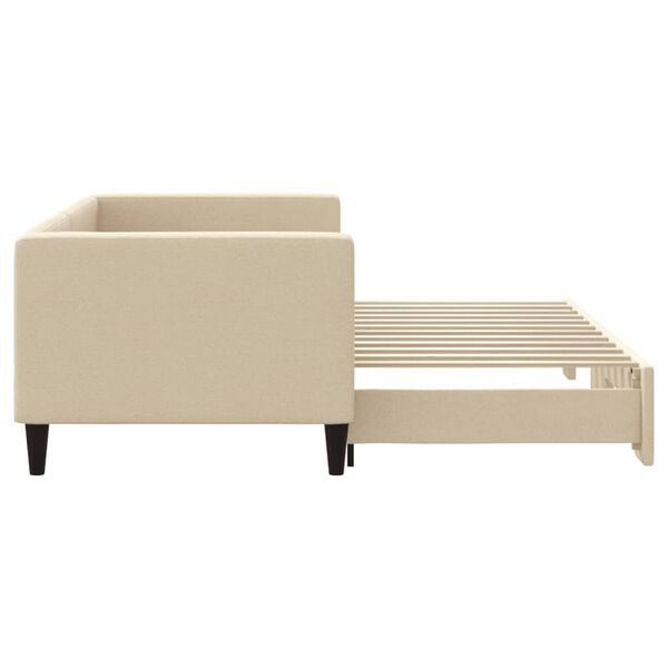 vidaXL Sofá cama nido tela crema 80x200 cm