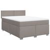 vidaXL Cama box spring con colch&oacute;n tela gris taupe 140x200 cm