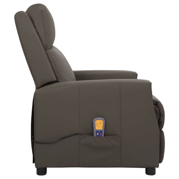 vidaXL Sill&oacute;n de masaje de cuero sint&eacute;tico gris