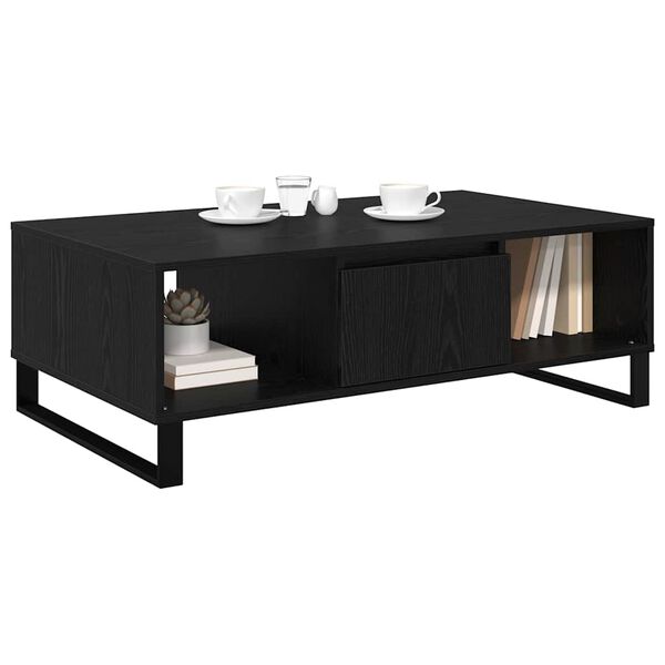 vidaXL Mesa de Caf&eacute; Roble Negro 104 x 60 x 35 cm Madera de ingenier&iacute;a