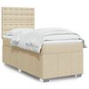 vidaXL Cama box spring con colch&oacute;n tela color crema 90x200 cm