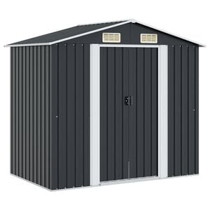 vidaXL Caseta de jard&iacute;n de acero gris antracita 204x132x186 cm