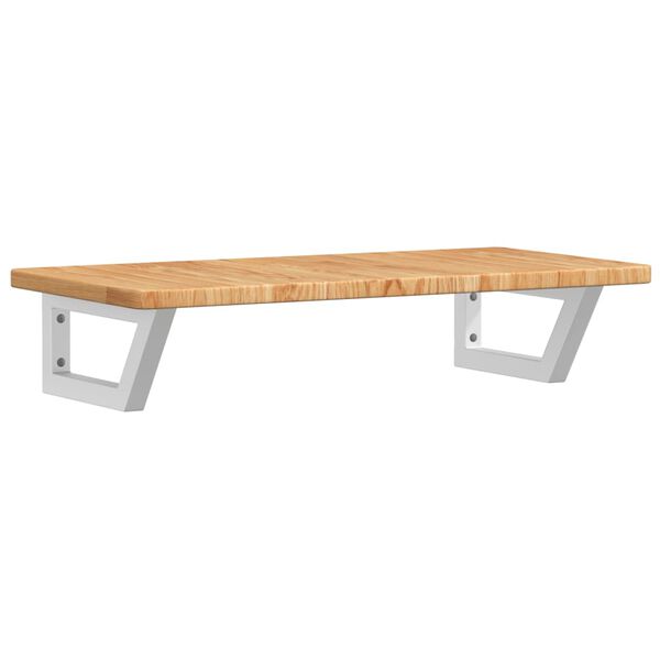 vidaXL Estante de lavabo de pared de acero y madera maciza de roble