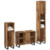 vidaXL Juego de muebles de ba&ntilde;o 3 pcs Marr&oacute;n Madera de ingenier&iacute;a