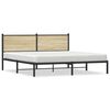 vidaXL Estructura de cama sin colch&oacute;n metal roble Sonoma 160x200 cm
