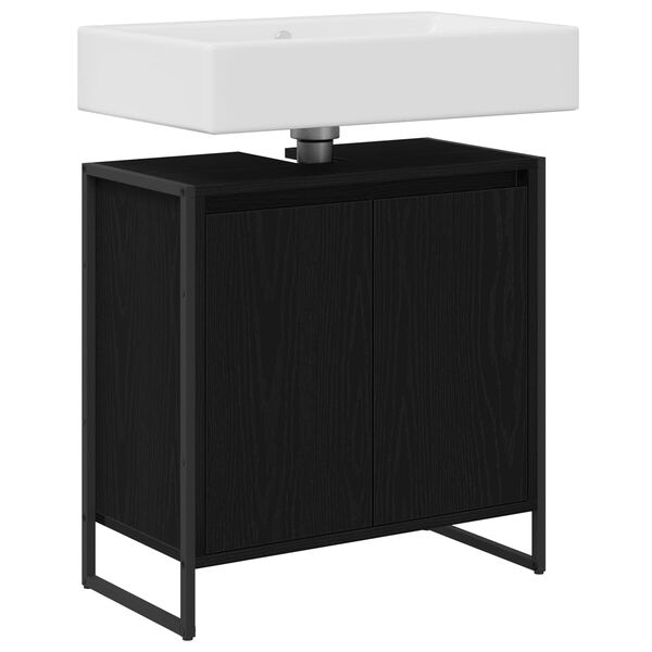 vidaXL Gabinete de Ba&ntilde;o con almacenamiento Roble Negro 60 x 30 x 60 cm