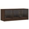 vidaXL Mueble de TV con puertas de vidrio marr&oacute;n roble 102x37x42 cm