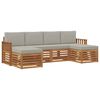 vidaXL Conjunto de sof&aacute;s de exterior 6 uds. Gris Natural y Claro
