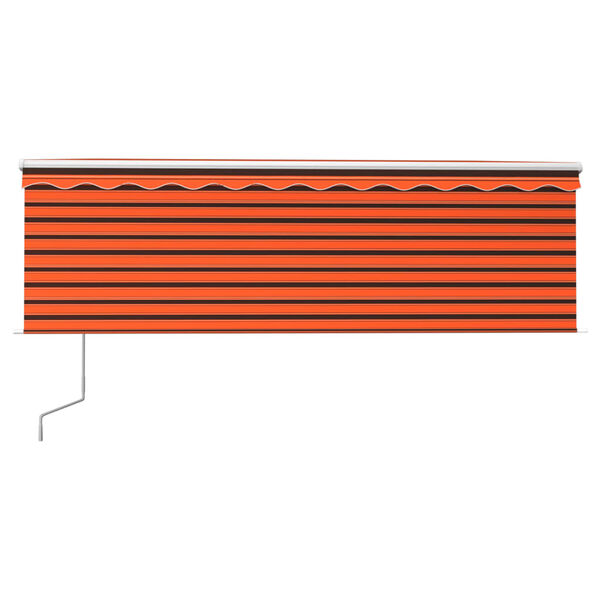 vidaXL Toldo autom&aacute;tico persiana LED ysensor de viento naranja 4,5x3m