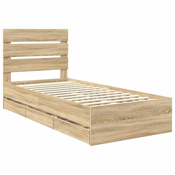 vidaXL Estructura de cama Roble Sonoma 90 x 190 cm Madera Ingenieril