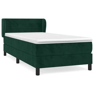 vidaXL Cama box spring con colch&oacute;n terciopelo verde oscuro 100x200 cm