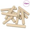 vidaXL Dowel de madera 12 pcs Marr&oacute;n &Oslash;8 x 50 mm Madera maciza