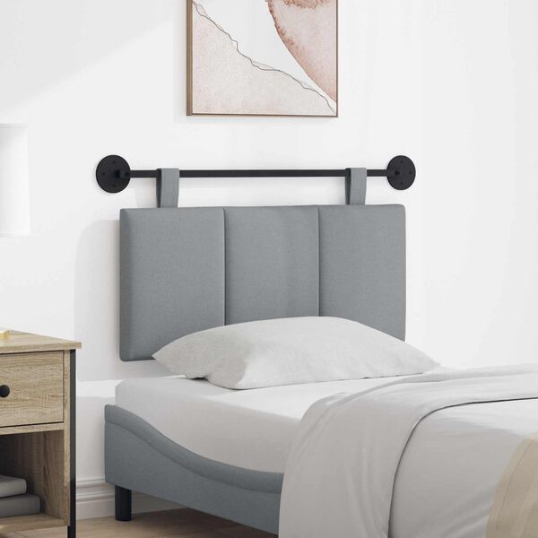 vidaXL Cabecera Colgante Rayado Gris Claro 90 x 55 x 5 cm tela