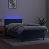 vidaXL Cama box spring colch&oacute;n y LED terciopelo azul oscuro 100x200 cm