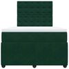vidaXL Cama box spring con colch&oacute;n terciopelo verde oscuro 120x200 cm