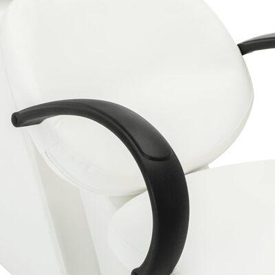 vidaXL Silla lavacabezas de peluquería de cuero sintético negro blanco