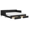 vidaXL Sof&aacute; cama nido con cajones tela negro 90x190 cm