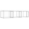 vidaXL Jaula de perros con puertas acero galvanizado gris 6x2x1,5 m