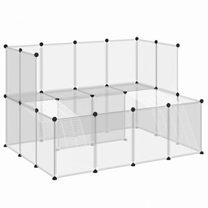 vidaXL Jaula de animales peque&ntilde;os transparente PP y acero 143x107x93cm
