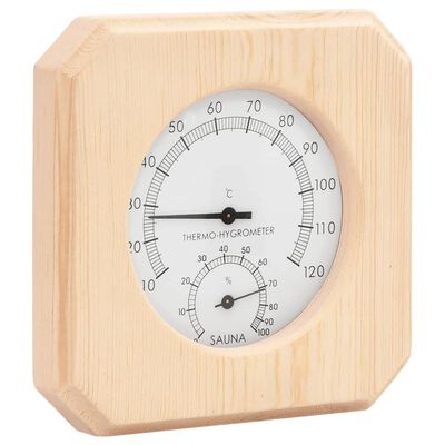 vidaXL Higrotermógrafo y reloj de arena para sauna 2 en 1 madera pino