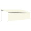 vidaXL Toldo autom&aacute;tico con persiana LED sensor de viento crema 4x3m