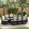 vidaXL Conjunto de Comedor de Jard&iacute;n 9 pcs Negro rat&aacute;n sint&eacute;tico