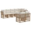vidaXL Conjunto de sof&aacute;s de exterior 8 uds. 8 plaza Natural Poli&eacute;ster