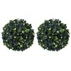 vidaXL Bolas de boj artificial con luces LED 2 unidades 22 cm