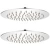vidaXL Cabezal de ducha efecto lluvia 2 uds acero inoxidable &Oslash; 20 cm