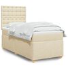 vidaXL Cama box spring con colch&oacute;n tela color crema 90x190 cm