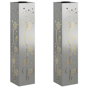 vidaXL Luz de camino LED solar 2 pcs Oxidado Galvanizado