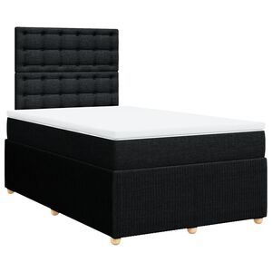 vidaXL Cama box spring con colch&oacute;n tela negro 120x190 cm