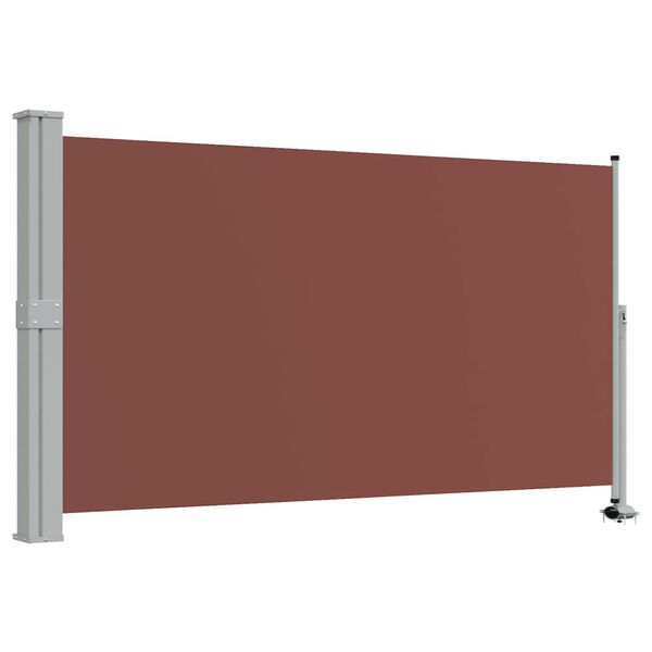 vidaXL Toldo lateral retr&aacute;ctil para patio marr&oacute;n 140x300 cm