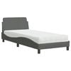 vidaXL Cama con colch&oacute;n Dover tela gris oscuro 90x200 cm