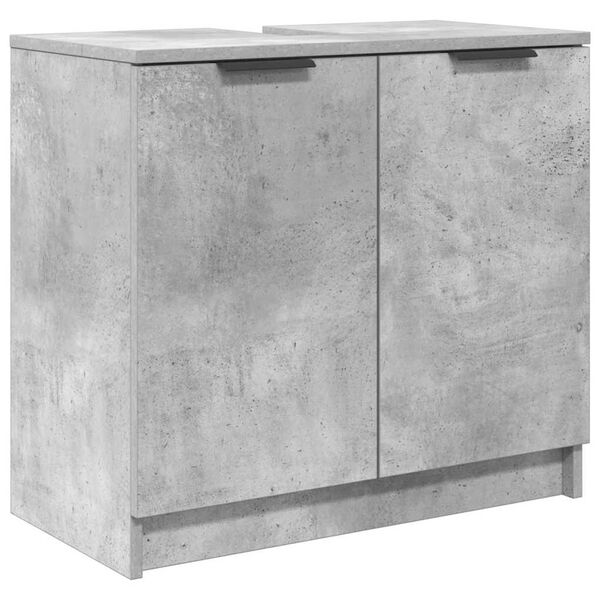 vidaXL Gabinete de Ba&ntilde;o con puerta Gris Concreto 64,5 x 33,5 x 59 cm
