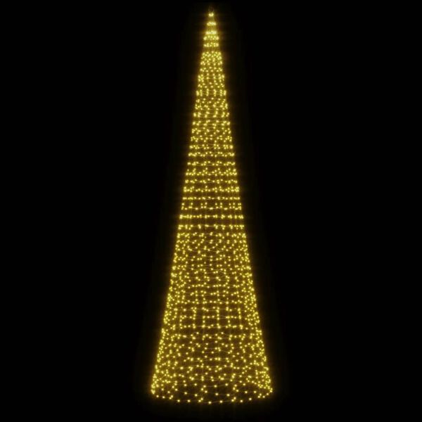 vidaXL Árbol de Navidad en asta bandera 1534 LED blanco cálido 500 cm