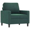 vidaXL Sillón con taburete terciopelo verde oscuro 60 cm