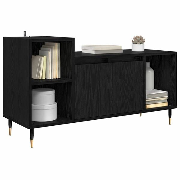 vidaXL Gabinete de TV Roble Negro 100 x 35 x 55 cm