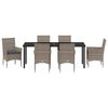 vidaXL Conjunto de Comedor de Jard&iacute;n 7 pcs Gris rat&aacute;n sint&eacute;tico