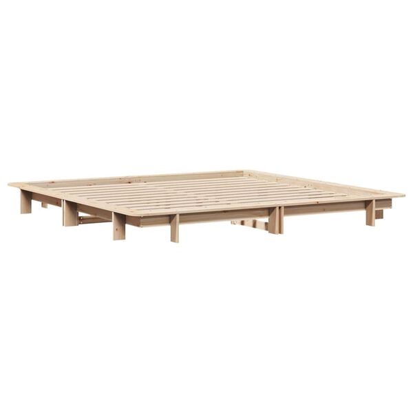 vidaXL Estructura de cama sin colch&oacute;n madera maciza de pino 200x200 cm
