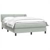 vidaXL Cama box spring con colch&oacute;n terciopelo gris claro 160x220 cm