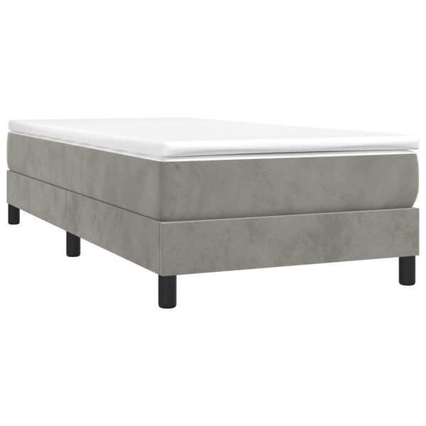 vidaXL Estructura de cama con somier terciopelo gris claro 90x200 cm
