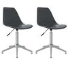 vidaXL Sillas de comedor giratorias 2 unidades PP gris claro