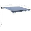 vidaXL Toldo retr&aacute;ctil autom&aacute;tico con postes azul y blanco 3,5x2,5 m