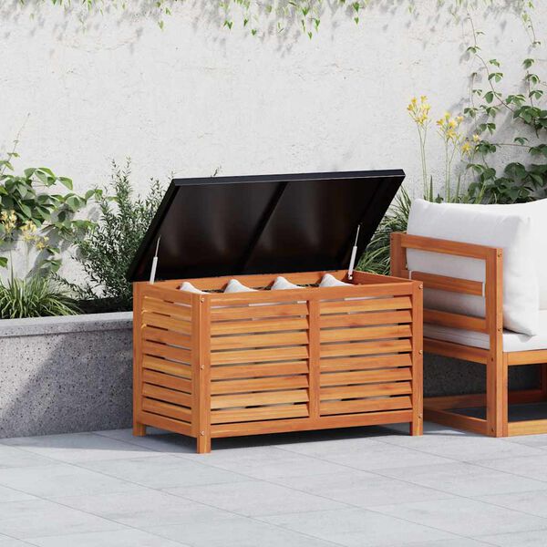 vidaXL Caja de almacenaje de jardín madera maciza eucalipto 90x48x55cm