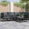 vidaXL Conjunto de sof&aacute;s de jard&iacute;n 5 pcs Negro Metal