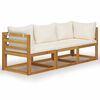 vidaXL Sof&aacute; jard&iacute;n 3 plazas con coj&iacute;n madera maciza acacia color crema