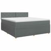 vidaXL Cama box spring con colch&oacute;n Gris oscuro 140 x 190 cm Tela