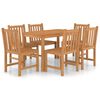 vidaXL Conjunto de comedor de jard&iacute;n de 7 piezas, 120 x 70 cm, madera maciza de teca