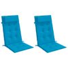 vidaXL Cojines de silla con respaldo alto 2 uds tela Oxford azul claro